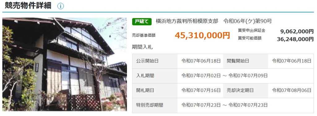 相模原駅徒歩圏相模原市中央区すすきの町一戸建て物件不動産任意売却競売物件入札サポートリビングホーム
