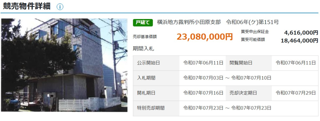 鴨宮駅徒歩小田原市南鴨宮一戸建て物件不動産任意売却競売物件入札サポートリビングホーム