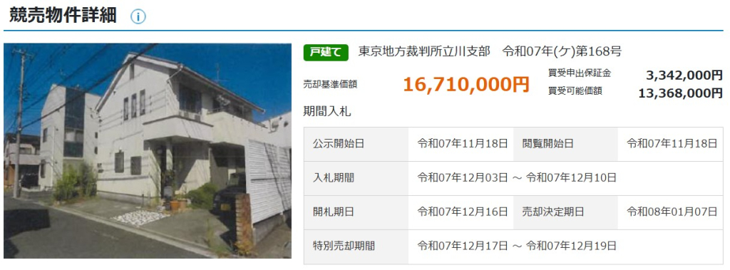 昭島駅昭島市大神町4丁目一戸建て物件不動産任意売却競売物件入札サポートリビングホーム