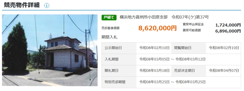 小田急線伊勢原駅バス伊勢原市小稲葉一戸建て物件不動産任意売却競売物件入札サポートリビングホーム