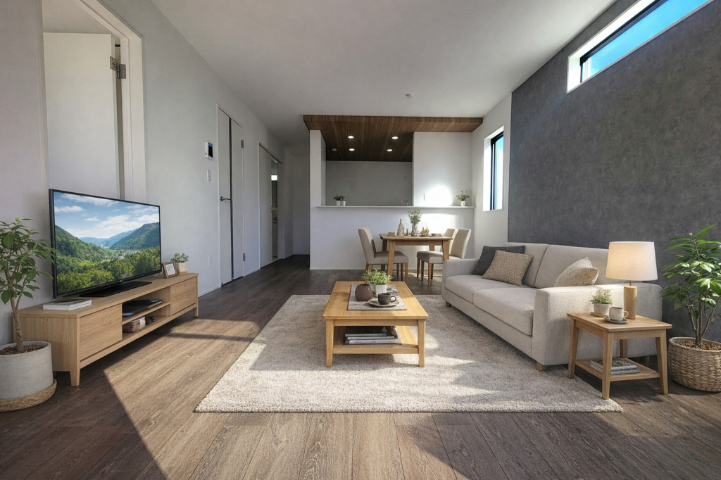 ☆大空間リビングは家族のオアシスへ☆ 毎日家族が笑顔で生活する空間であるリビング。