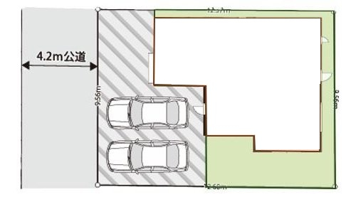 並列２台のゆとりのある駐車スペース